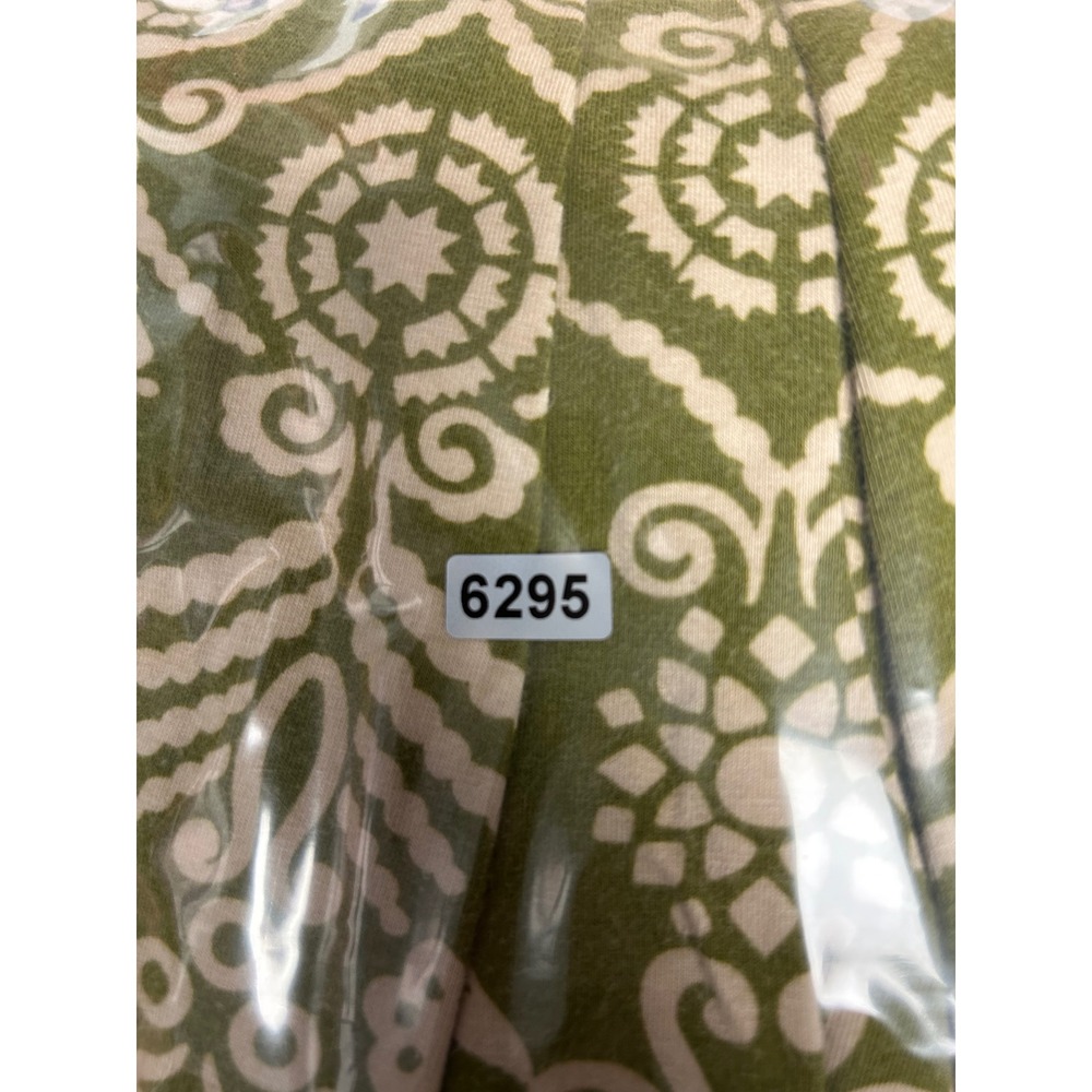 Boho Mod Liz Claiborne Women MP Olive Green Damask Keyhole Sleeveless Midi Dress - Picture 9 of 9